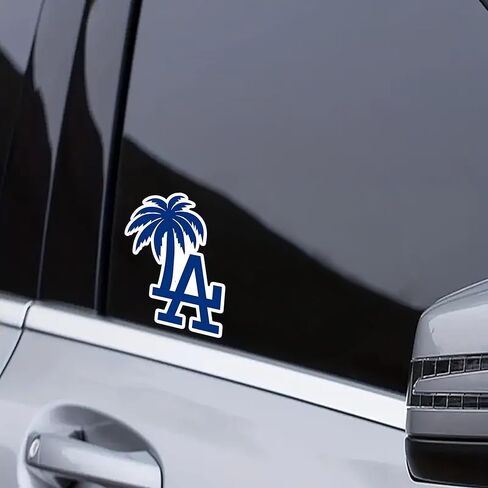 2-Pack Los Angeles Palm Tree Logo Decal Sticker for Car, Truck, Window, or Bumper - Vibrant and Colorful Design, Durable Vinyl Material, 4.5 x 3.5 Inches. in Kuwait