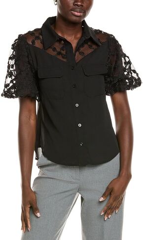 Floral mesh sleeve top in Saudi Arabia