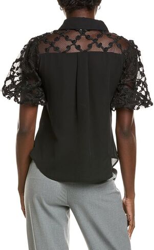 Floral mesh sleeve top in Saudi Arabia