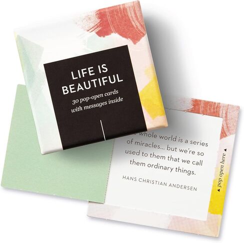 بطاقات Compendium ThoughtFulls Pop-Open – مستوحاة من الحياة – 30 بطاقة Pop-Open، تحتوي كل منها على رسالة ملهمة مختلفة بالداخل، 2.25 بوصة × 2.25 بوصة in Kuwait