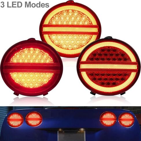 C6 كورفيت LED مجموعة مصابيح إشارة الانعطاف الخلفية لسيارة تشيفي كورفيت 2005-2013 C6 ZR1 Grand Sport 427 Base Z06 مصابيح خلفية من الكربون Vette للقيادة ومصابيح الفرامل عدسة مدخنة OEM 22762674 25958215 in Saudi Arabia
