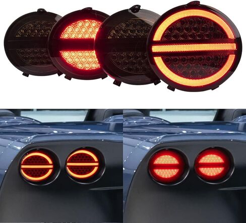 C6 كورفيت LED مجموعة مصابيح إشارة الانعطاف الخلفية لسيارة تشيفي كورفيت 2005-2013 C6 ZR1 Grand Sport 427 Base Z06 مصابيح خلفية من الكربون Vette للقيادة ومصابيح الفرامل عدسة مدخنة OEM 22762674 25958215 in Saudi Arabia