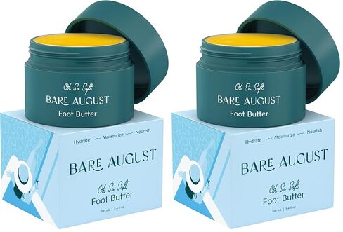 Bare August Foot Cream & Heel Balm Butter for Soft, Smooth & Healthy Feet - Foot Moisturizer and Callus Cream Softener to Repair Rough, Dry, Cracked Feet (3.4 fl oz) in Saudi Arabia