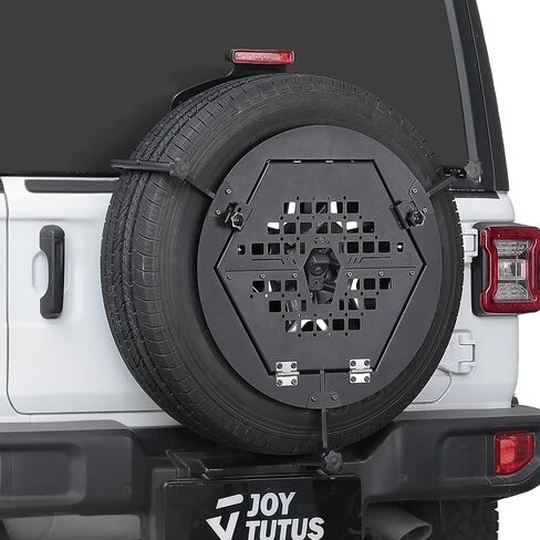 JOYTUTUS Molle Panel Fits Spare Tire 31.5"-38" Diameter 10"-12.4" Width Tires- Multi-Function Camping Table with Storage, 40lbs Capacity, Compatible with Most Wrangler Bronco SUVs in Saudi Arabia