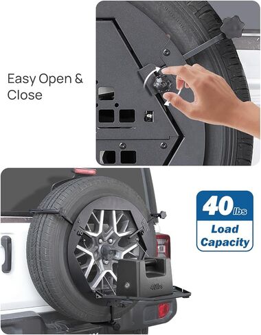 JOYTUTUS Molle Panel Fits Spare Tire 31.5"-38" Diameter 10"-12.4" Width Tires- Multi-Function Camping Table with Storage, 40lbs Capacity, Compatible with Most Wrangler Bronco SUVs in Saudi Arabia