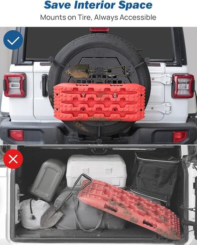 JOYTUTUS Molle Panel Fits Spare Tire 31.5"-38" Diameter 10"-12.4" Width Tires- Multi-Function Camping Table with Storage, 40lbs Capacity, Compatible with Most Wrangler Bronco SUVs in Saudi Arabia