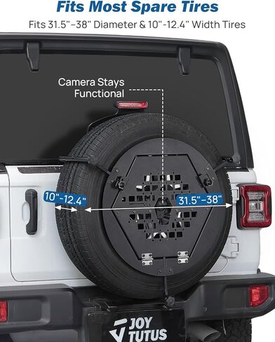 JOYTUTUS Molle Panel Fits Spare Tire 31.5"-38" Diameter 10"-12.4" Width Tires- Multi-Function Camping Table with Storage, 40lbs Capacity, Compatible with Most Wrangler Bronco SUVs in Saudi Arabia