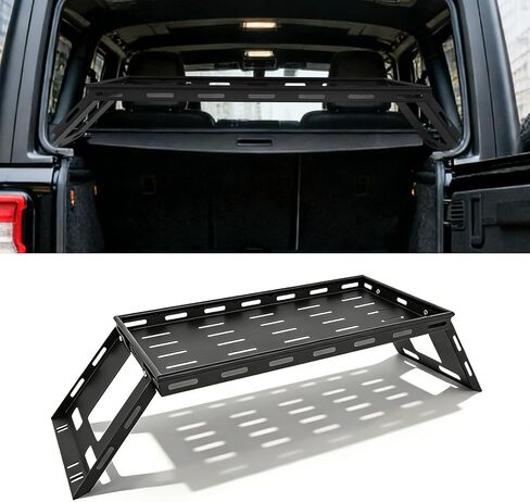 Confote Rear Trunk Cargo Rack Basket Tray Compatible with 2007-2025 Jeep Wrangler JK JL 4-Door Hardtops, Heavy Duty Steel Luggage Rack Shelf for Camping Trip Gear in Kuwait