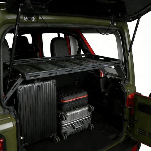 Confote Rear Trunk Cargo Rack Basket Tray Compatible with 2007-2025 Jeep Wrangler JK JL 4-Door Hardtops, Heavy Duty Steel Luggage Rack Shelf for Camping Trip Gear in Kuwait