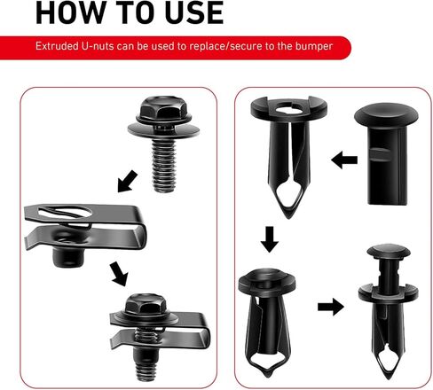 35 PCS Engine Under Cover Splash Shield Guard Body Bolts Screws, Durable & Wear-Resistant Car Bumper Fender Liner Push Retainer Clips, Universal for Cars, SUVs, Trucks (Black) in Saudi Arabia