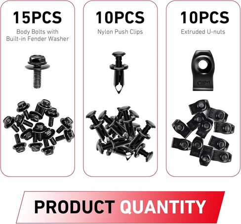 35 PCS Engine Under Cover Splash Shield Guard Body Bolts Screws, Durable & Wear-Resistant Car Bumper Fender Liner Push Retainer Clips, Universal for Cars, SUVs, Trucks (Black) in Saudi Arabia