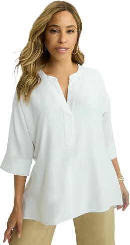 Jessica London Women's Plus Size Hi-Low Linen Tunic in Kuwait