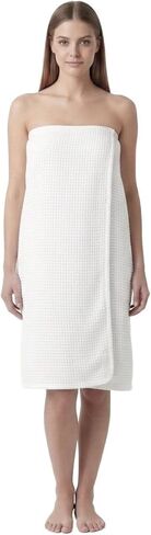 APPEARUS Women's Waffle Spa Bath Wrap with Adjustable Snap Closure - One Size (Fits S-L) Lightweight Quick-Dry Robe in Kuwait