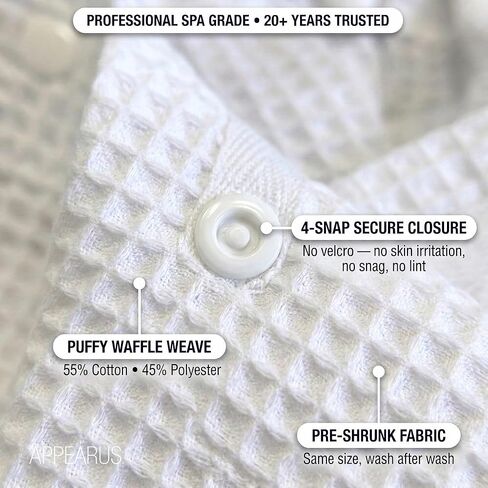 APPEARUS Women's Waffle Spa Bath Wrap with Adjustable Snap Closure - One Size (Fits S-L) Lightweight Quick-Dry Robe in Kuwait