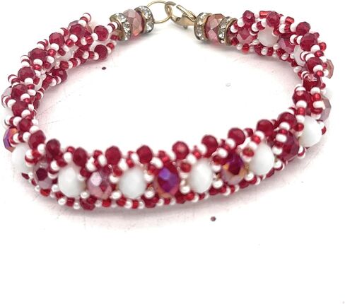 Ilde Tejido de Chango - Shango Religious Bracelet, Red, white, One Size in Saudi Arabia