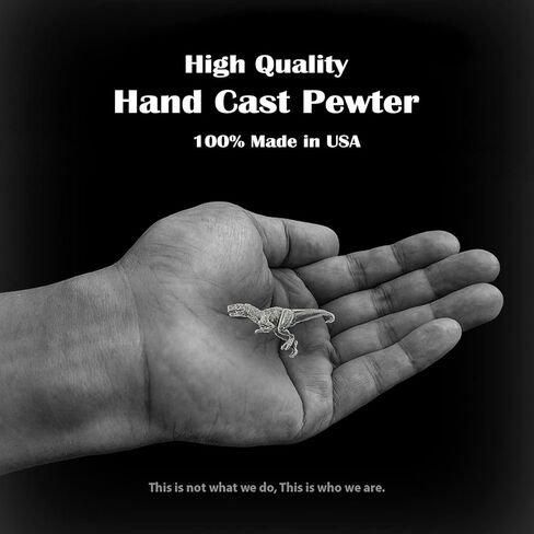 Tyrannosaurus Rex Pin, Pewter, 2 Inches, 100% Handmade in the USA, T Rex, Dinosaur, Realistic, Metal, Lapel, Hat, Brooch, Gift, Jewlery, Over 3100 Unique Designs in Kuwait