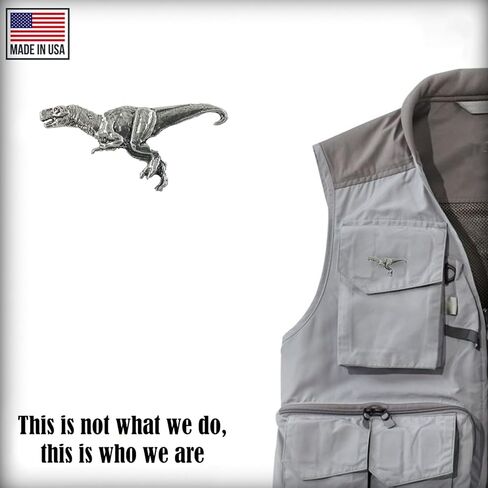 Tyrannosaurus Rex Pin, Pewter, 2 Inches, 100% Handmade in the USA, T Rex, Dinosaur, Realistic, Metal, Lapel, Hat, Brooch, Gift, Jewlery, Over 3100 Unique Designs in Kuwait