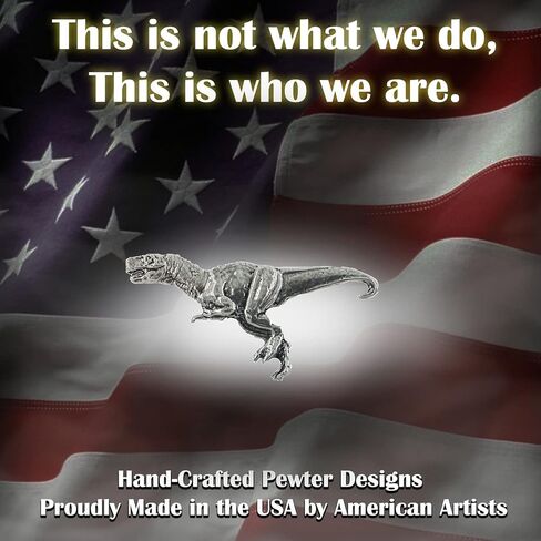 Tyrannosaurus Rex Pin, Pewter, 2 Inches, 100% Handmade in the USA, T Rex, Dinosaur, Realistic, Metal, Lapel, Hat, Brooch, Gift, Jewlery, Over 3100 Unique Designs in Kuwait