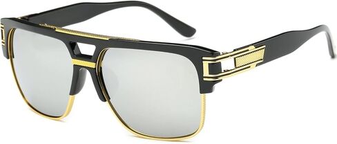 Square Aviator Large Fashion Sunglasses For Men Women Goggle Alloy Frame Glasses in Saudi Arabia