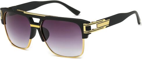 Square Aviator Large Fashion Sunglasses For Men Women Goggle Alloy Frame Glasses in Saudi Arabia