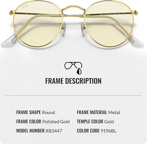 نظارات شمسية Ray-Ban RB3447 مستديرة باللون الأزرق والبنفسجي الفاتح وشفاف تتطور بشكل دائري للرجال والنساء مع مجموعة نظارات RAYBAN الرسمية in Saudi Arabia