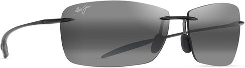 Maui Jim Unisex's Lighthouse Polarized Rectangle Sunglasses, Shiny Transparent Light Grey/Neutral Grey Polarized, Medium Fit in Saudi Arabia