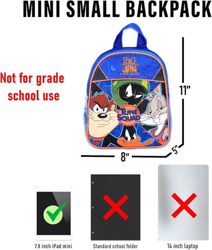 حقيبة ظهر صغيرة سبيس جام للأولاد - حزمة مع حقيبة ظهر صغيرة لوني تونز مقاس 11 بوصة بالإضافة إلى ملصقات، المزيد | مجموعة حقيبة سفر سبيس جام للأطفال in Kuwait