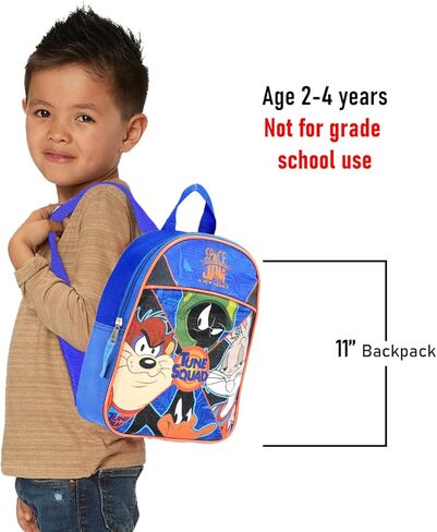 حقيبة ظهر صغيرة سبيس جام للأولاد - حزمة مع حقيبة ظهر صغيرة لوني تونز مقاس 11 بوصة بالإضافة إلى ملصقات، المزيد | مجموعة حقيبة سفر سبيس جام للأطفال in Kuwait