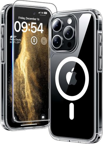 TAURI 3 in 1 for iPhone 15 Pro Case, [Not-Yellowing] with 2X Screen Protector, [Military Grade Drop Protection] Shockproof Slim Phone Case for iPhone 15 Pro, Black in Saudi Arabia