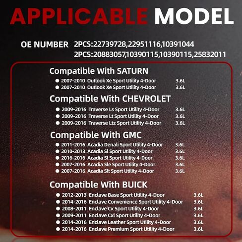 مجموعة كاملة من مستشعر سرعة العجلات ABS مكونة من 4 قطع، متوافقة مع 2007-2016 Acadia وEnclave وTraverse وOutlook (بما في ذلك Denali وLTZ وPremium) 3.6L، تحل محل OE 22739728 22951116 20883057، Direct Fit in Saudi Arabia