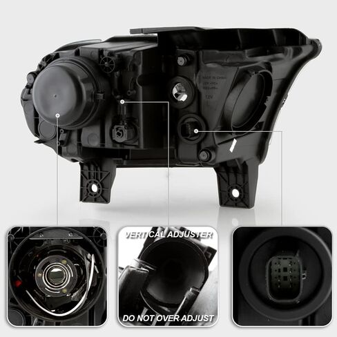 ACANII - For [Factory LED DRL Halogen Model] 2016-2020 Dodge Durango Black Projector Headlights Headlamps Set Left+Right in Saudi Arabia