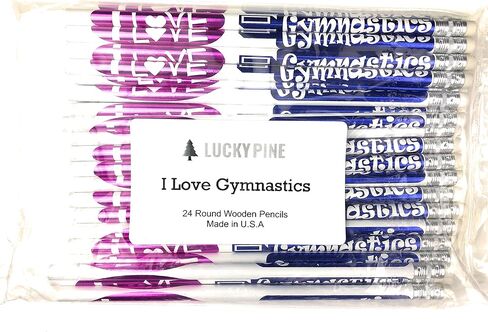 أحب أقلام الجمباز، أقلام رصاص رياضية للأطفال، صنع في الولايات المتحدة الأمريكية (مجموعة 24 قلم رصاص) in Kuwait