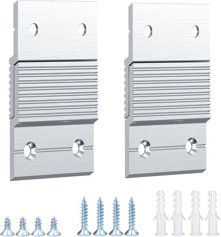 Apragaz French Cleat، شماعة صور ومرآة مع الأجهزة، تحافظ على المستوى، 30 رطل، ألومنيوم، 2 بوصة - 6 أزواج in Kuwait