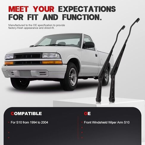 2Pcs Front Windshield Wiper Arm Set Fit for S10 1994-2004 Driver Side & Passenger Side W0182-V316273 in Kuwait