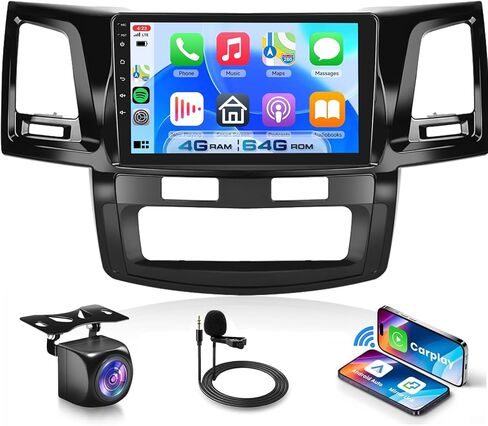8 CORE 4G+64G for Toyota HILUX 2005-2014 Car Radio, Wireless Carplay Android Auto Android 13 9 Inch IPS Touch Screen Car Stereo, Bluetooth, GPS Navi, WiFi, SWC, DSP Audio+HD Backup Camera in Kuwait