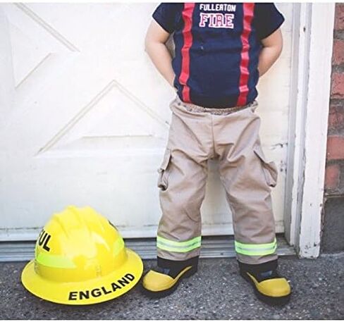 Firefighter Original Personalized Black 3-Piece Baby Outfit in Kuwait