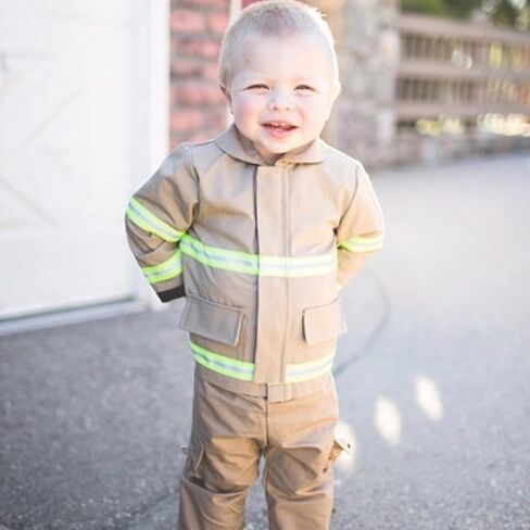 Firefighter Original Personalized Black 3-Piece Baby Outfit in Kuwait