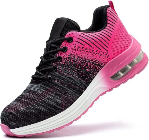 Steel Toe Work Shoes for Women Lightweight Breathable Safety Shoes Anti-Pierce Construction Work Sneakers Nonslip Sports Shoes Gift in Kuwait