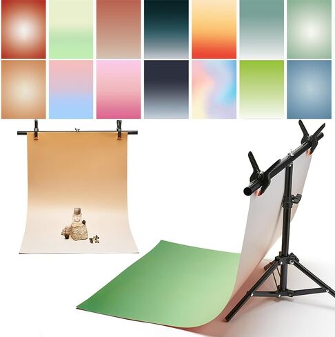 7PCS 14Patterns Photography Background Paper with Stand, 34x23in Double-Sided Photo Tabletop Backdrops Props for Food Jewelry Cosmetics Makeup in Kuwait