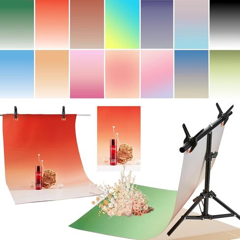 7PCS 14Patterns Photography Background Paper with Stand, 34x23in Double-Sided Photo Tabletop Backdrops Props for Food Jewelry Cosmetics Makeup in Saudi Arabia