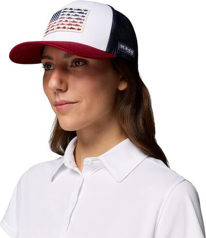 Columbia Unisex Unisex PFG Fish Flag Mesh Snap Back Hat, White/Beet/Nocturnal, One Size in Saudi Arabia