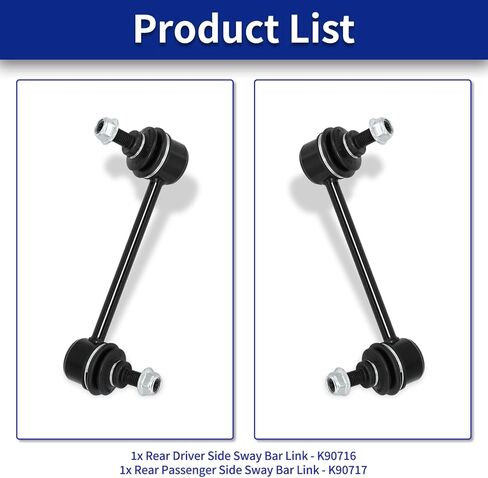 وصلات شريط Sway K90716 K90717، مجموعة وصلة نهاية قضيب التثبيت الخلفي متوافقة مع Honda Pilot 2003-2008، و2001-2006 Acura MDX in Saudi Arabia