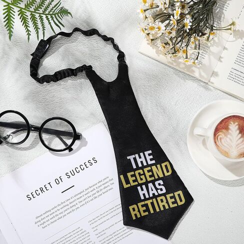Oversized Legend Has Retired Party Theme Tie Retirement Party Favors Supplies Novelty Funny Black Printed Necktie Gifts for Father Men Colleague in Saudi Arabia