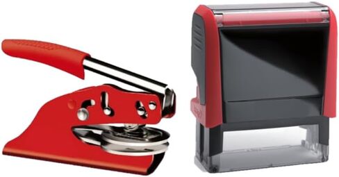 New Jersey Notary Seal Embosser and Stamp Bundle | Hubco Premium Red Seal Embosser and Red 4913 Self Inking Stamp in Saudi Arabia