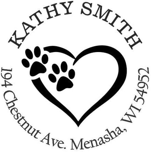 stampexpression - Personalized Dog Address Stamp | Self Inking Return Address Stamp with Tiny Paw Prints |Custom Rubber Stamp for Dog Lovers, Pet Owners, Pet Adoption, Veternary Clinics (A-7057) in Saudi Arabia