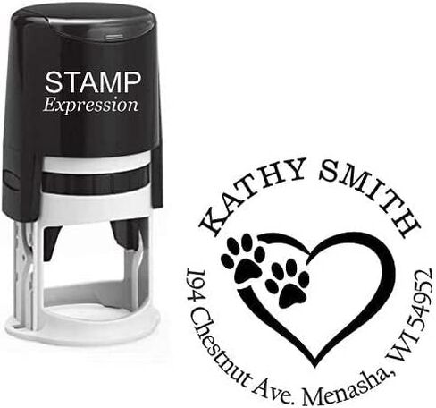 stampexpression - Personalized Dog Address Stamp | Self Inking Return Address Stamp with Tiny Paw Prints |Custom Rubber Stamp for Dog Lovers, Pet Owners, Pet Adoption, Veternary Clinics (A-7057) in Saudi Arabia