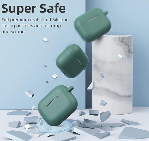 Airpods Pro 2 Case Cover 2022/Pro 2019, Soft Silicone Protective Charging Cover Skin Compatible Apple Airpods Pro 2nd/1st Generation Case for Women Men with Keychain, Front LED Visible (Black) in Kuwait