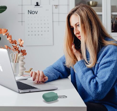 Airpods Pro 2 Case Cover 2022/Pro 2019, Soft Silicone Protective Charging Cover Skin Compatible Apple Airpods Pro 2nd/1st Generation Case for Women Men with Keychain, Front LED Visible (Black) in Kuwait