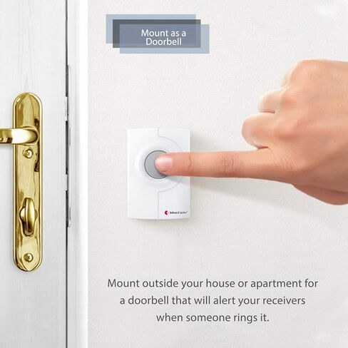 تنبيه إشعار بالضغط على زر Bellman & Symfon - جهاز استقبال النداء مع الاهتزاز - نظام تنبيه الصم بالمنزل الذكي جهاز إنذار لضعاف السمع - جرس باب لاسلكي للسلامة المنزلية / زر مقدم الرعاية المحمول in Kuwait