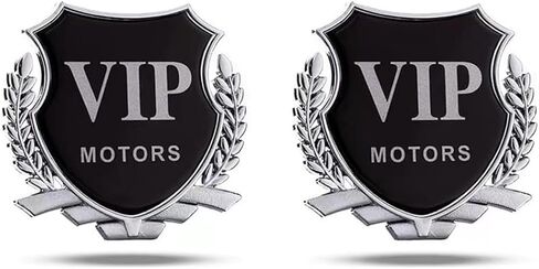 Set/2Pcs 3D VIP Emblem for Car, VIP Car Side Fender Rear Trunk Badge Emblem, VIP Sticker Decals Auto Decoration for BMW Mercedes Benz Toyota Honda Nissan Chevrolet Ford F-150 Dodge Ram Jeep - Gold in Saudi Arabia